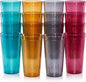 Oojami Set of 16 Plastic Tumblers, 20-Ounce Reusable Cups, BPA-Free & by Oojami