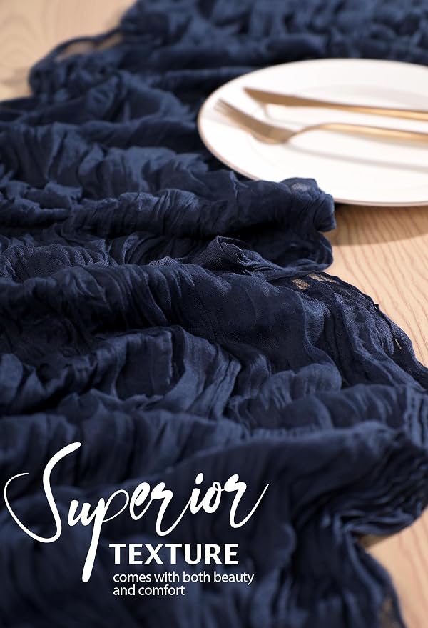 30 Pack Cheesecloth Table Runner 10FT Navy Blue Table Runner Boho Gauze Cheese - Image 4