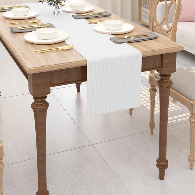 Dinning Table Runner Cloth 12 x 120 Inches Farmhouse Kitchen Coffee Burlap - Image 2
