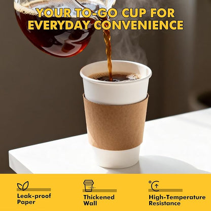 RACETOP 16 oz 100 Pack Coffee Cups - Image 5