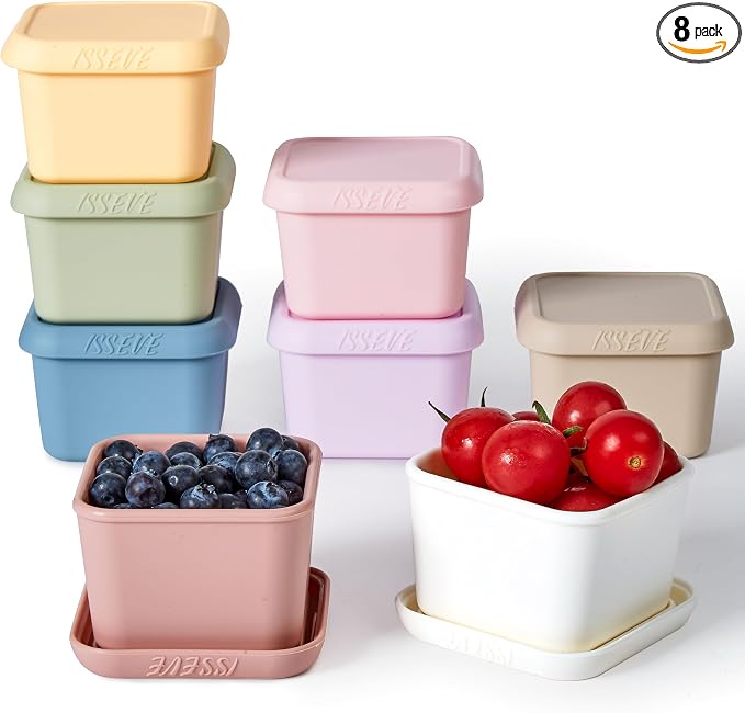 ISSEVE 8Pack 6oz Silicone Snack Containers by ISSEVE