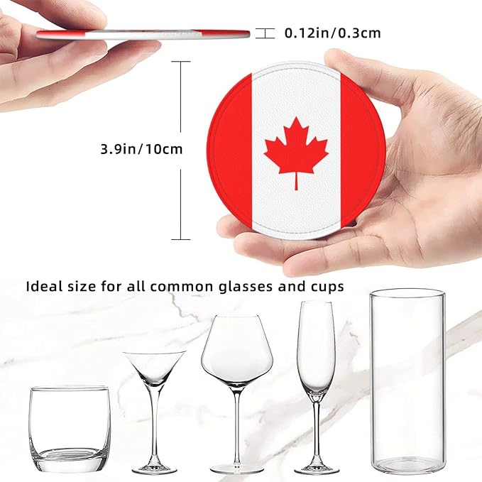 Canadian Flag Coasters for Drinks - Image 3