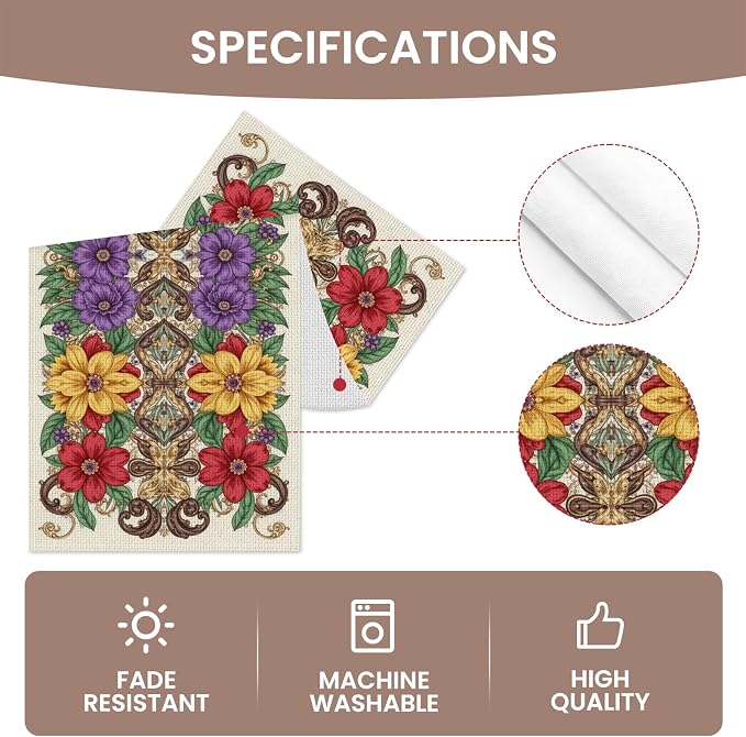 Ornate Floral Table Runner Victorian Decorative Nature Embroidery Celebration - Image 2