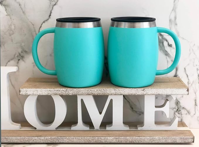 Stainless Steel Insulated Coffee Mugs Set of 2 Double Wall Coffee Cups - Image 5