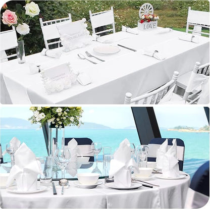 12 Pack White Satin Table Runner 12 x 108 Inch Long Premium Table Runners - Image 5