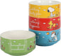 Peanuts Snoopy 5.5-Inch Decorated Stoneware Bowls, Stackable 4-Pack Bowl Set by Peanuts
