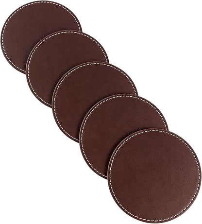 Leather Coasters for Drinks, Drink Coaster for Tabletop Protection Home Decor & - Image 7