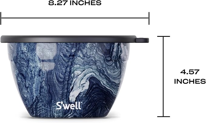 S’well Stainless Steel 64oz Salad Bowl Kit, Azurite Color, Includes 2oz - Image 4