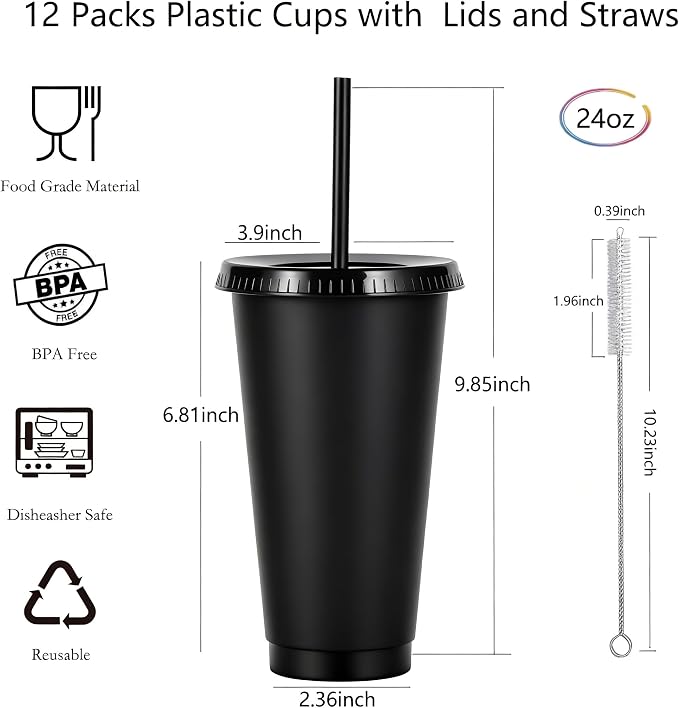 24 oz Reusable Plastic Cups, Custom Cups - Image 2