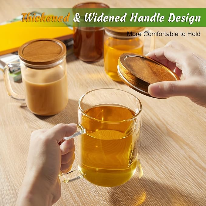 DRASTAR Glass Coffee Mugs, 20 oz Clear Coffee Cups, Coffee Mug - Image 7