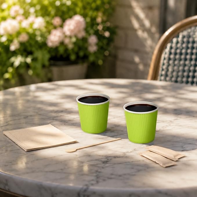 Restaurantware-4 Ounce Disposable Coffee Cups, 500 Ripple Wall Hot Cups - Image 4