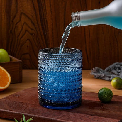 HomeVogue Hobnail Drinking Glasses Set of 12, 12oz & 15oz Vintage Glassware Set - Image 7