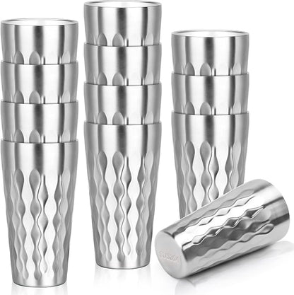 Stainless Steel Drinking Glasses, 19 oz Insulated Tumbler, 12 Pack Double Wall by Offiper