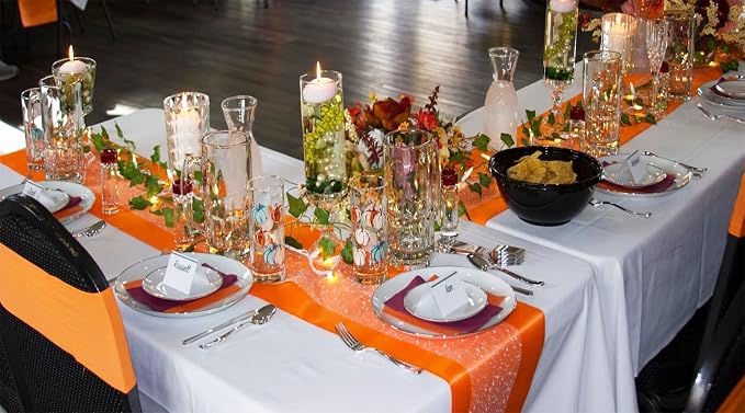 Satin Burnt Orange Table Runners 10 Pack 12 x 108 Inches - Image 6