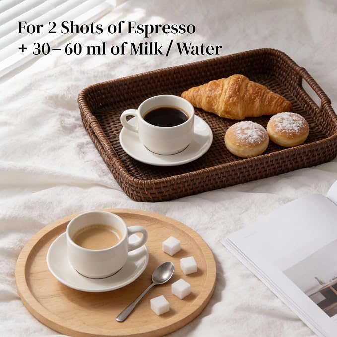 DOWAN 4 OZ Stackable Espresso Cups, Porcelain Coffee Cups - Image 4