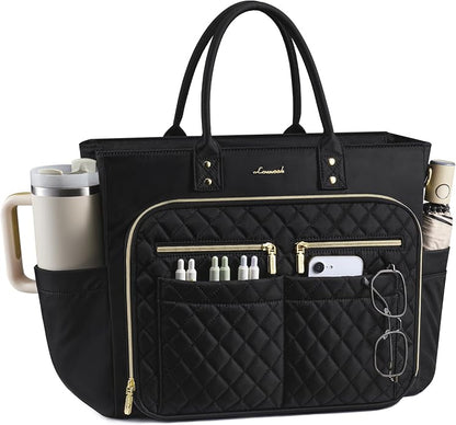 LOVEVOOK Tote Bag for Women, Teacher Nurse Work Laptop Bag, Quilted Bible by LOVEVOOK