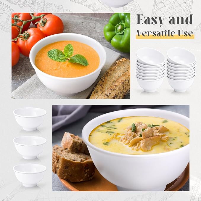 Tioncy 36 Pcs Bowls Set Unbreakable Dessert Soup Salad Bowls - Image 3