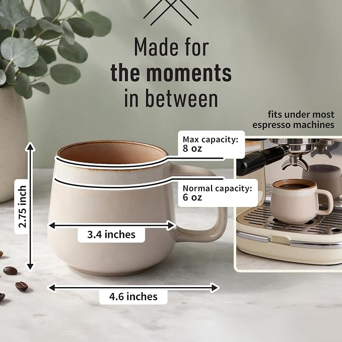 Ava Nord Small Stoneware Ceramic Coffee Mugs Set of 4-6 oz - Image 2