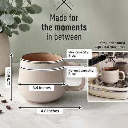 Ava Nord Small Stoneware Ceramic Coffee Mugs Set of 4-6 oz - Image 2