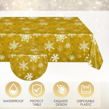 41Pcs Winter Snowflake Party Decorations Snowflake Tableware Set Golden Winter - Image 5