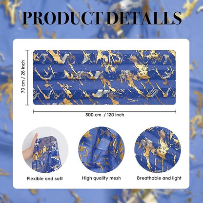 Artoid Mode Marble Pattern Dark Blue Gauze Table Runner 10FT, Glitter Metallic - Image 7