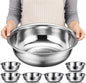 6 Pcs Stainless Steel Mixing Bowls Metal Mixing Bowls Extra Large Basin Salad by Unknown