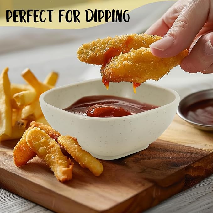 5 oz Small Wheat Straw Bowls Set of 6, Unbreakable Dipping Bowls Soy Sauce Dish - Image 4