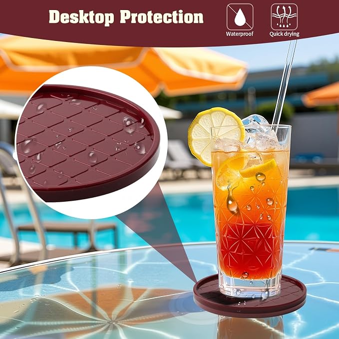 Coasters Set of 6, Hot or Cold Drink Coasters - Image 2
