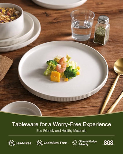 Famiware Star Ceramic Plates and Bowls Sets, Reactive Glaze Dishes - Image 4