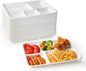 Compostable Disposable 5 Compartment Paper Plates, 10.25inch | 125 Pack by ECOLipak