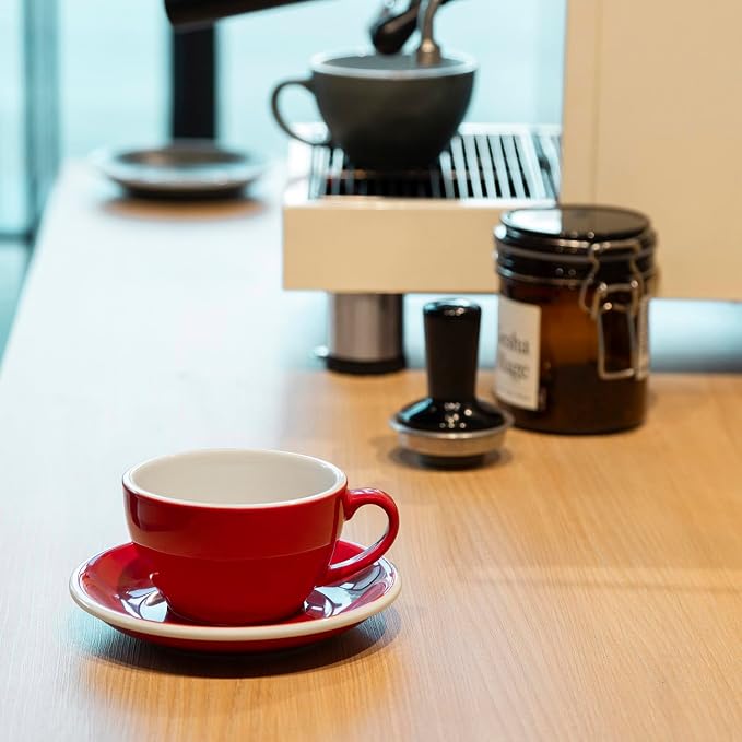 Loveramics Cappuccino Cup with Saucer, 8 oz Ceramic Coffee cup with Round Bottom - Image 2