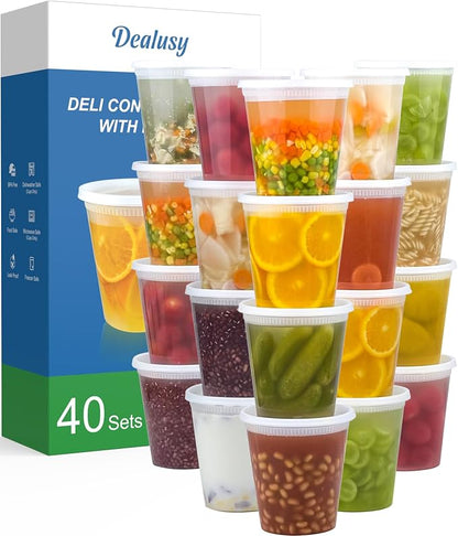 Dealusy 40 Set 32 oz Deli Containers by Dealusy