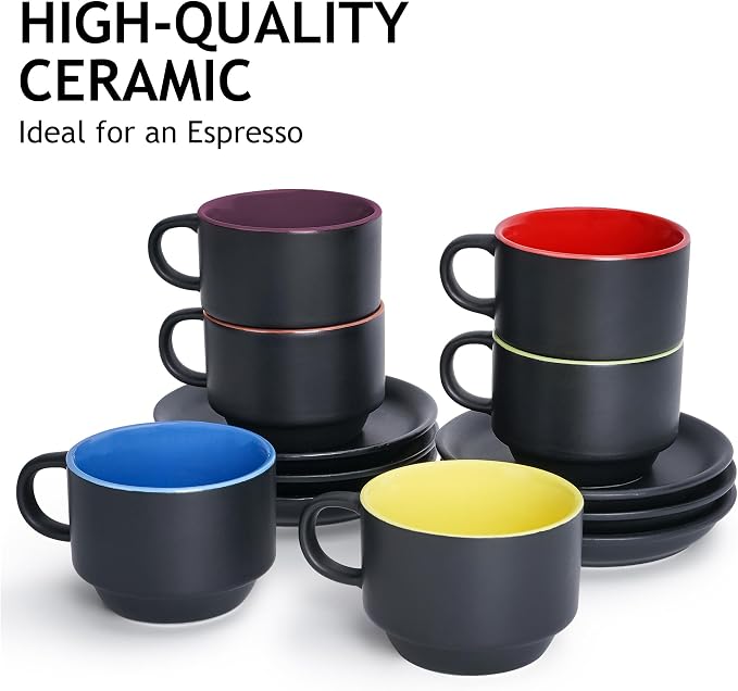 MIAMIO - 6 Espresso Cups - Le Papillon Collection | Ceramic espresso cups - Image 2