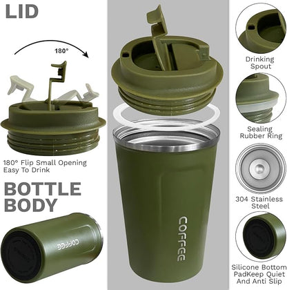 Insulated Travel Coffee Mug, Stainless Steel Coffee Cup - Image 2
