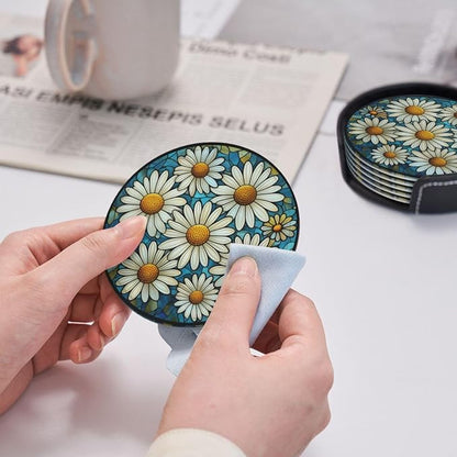 Daisy Coasters for Drinks, Daisy Decor Bar Drink Coasters for Coffee Table - Image 7