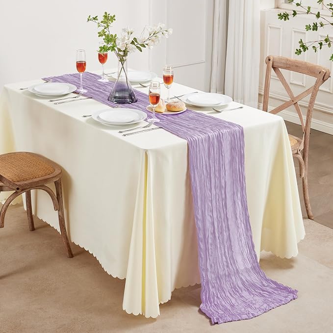 AGIRL 6 Pack Purple Cheesecloth Table Runner 10FT Boho Gauze Home Decor | - Image 8