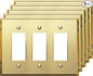 LIDER Reflective Acrylic Decorator Wall Plate, Mirrored Light Switch Plate, Plexiglass Outlet Cover, Acrylic Glass, Oversized 3-Gang 5.25" x 7.06", LWP-33O-AGD5P, Gold, 5 Pack