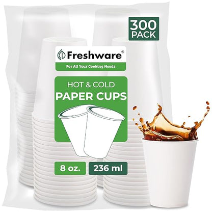 Freshware Coffee Cups 8 oz Disposable Paper Cups by Freshware