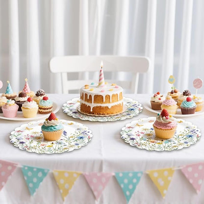 50Pcs Wildflower Scalloped Paper Plates 7inch Spring Party Dessert Plates - Image 4