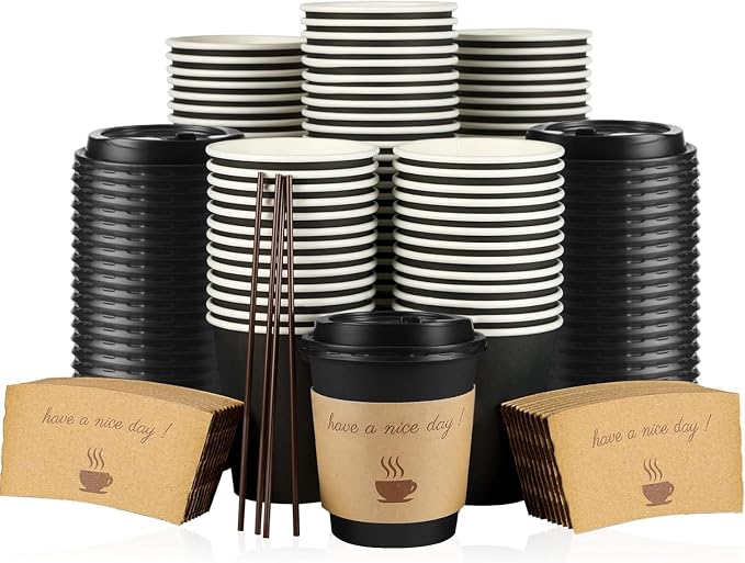Clawsoff 100 Pack 10 oz Disposable Paper Coffee Cups by BuyNow