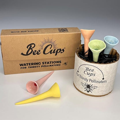 5 Pack, Bee Watering Station, 100% Handmade from Porcelain, Bee and Butterfly - Image 6