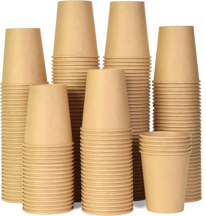 Vumdua 200 Pack 8 oz Kraft Paper Cups, Heavy-duty Disposable Coffee Cups by Vumdua