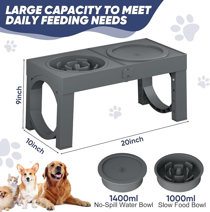 XIAZ Elevated Dog Bowls Large Breed Raised Dogs Bowl Stand Large/Medium Sized - Image 7