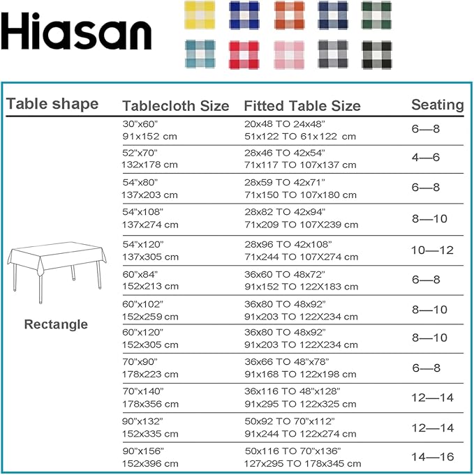 Checkered Tablecloth Rectangle 2 Pack 52 x 70 inch, Stain and Wrinkle Resistant - Image 5