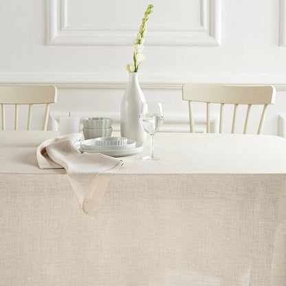 Solino Home Linen Tablecloth 70 x 132 Inch - 100% Pure Linen Flax Table Cloth for Rectangle Tables - Sonoma, Machine Washable Tablecloth for Spring, Easter