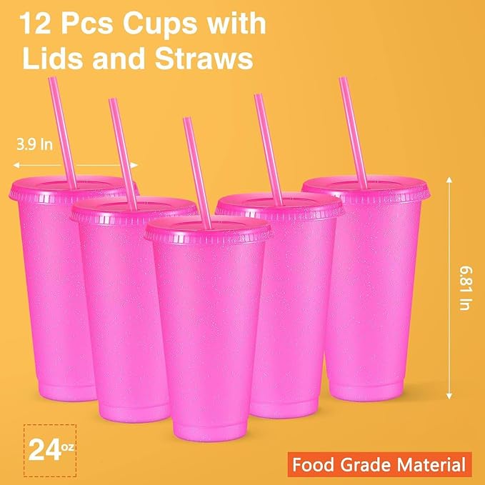 Amyhill 12 Pcs Reusable Glitter Cups - Image 2
