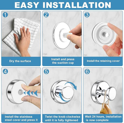 Suction Cup Hooks for Shower, No Drill Towel Hooks for Bathrooms | Shower Hooks - Image 5