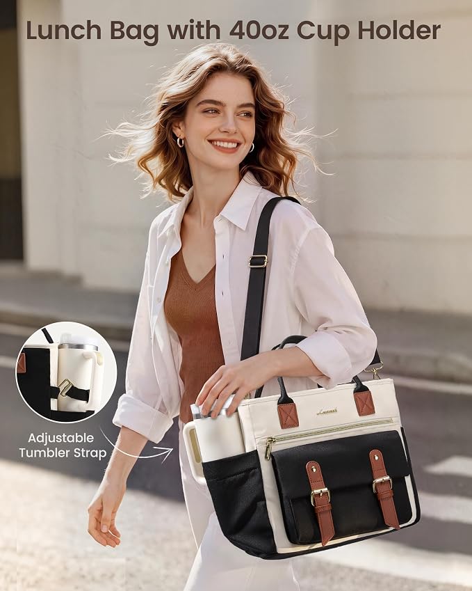 LOVEVOOK Insulated Lunch Bag Women, Large Adult Lunch Box Teacher Work Tote | - Image 3