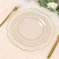 Clear Hard Plastic Dessert Plates, 50 Pack 8" Disposable Round Baroque Plates by TCFLinen