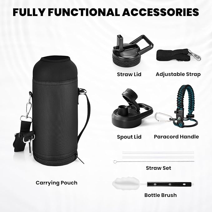 RAYMYLO Insulated Water Bottle 40 oz, Triple Wall Vacuum Stainless Steel | - Image 7